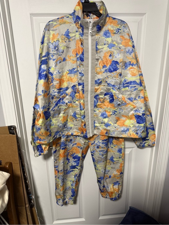 Nike Pants - Nike Floral Track Jacket & Joggers - Blue, Orange, White